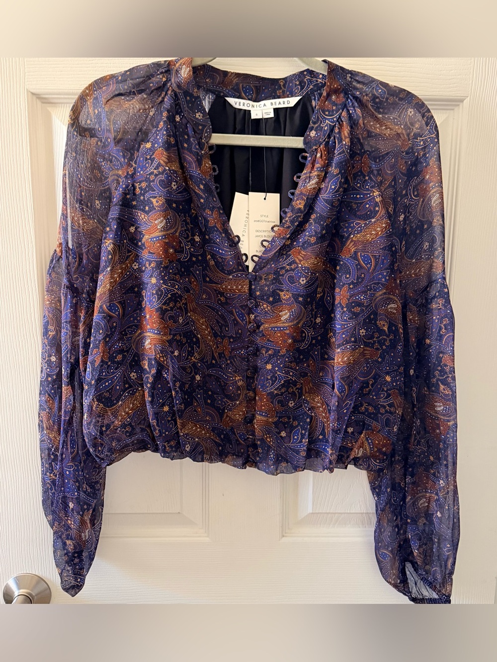 Veronica Beard Jayce Paisley Silk Blouse